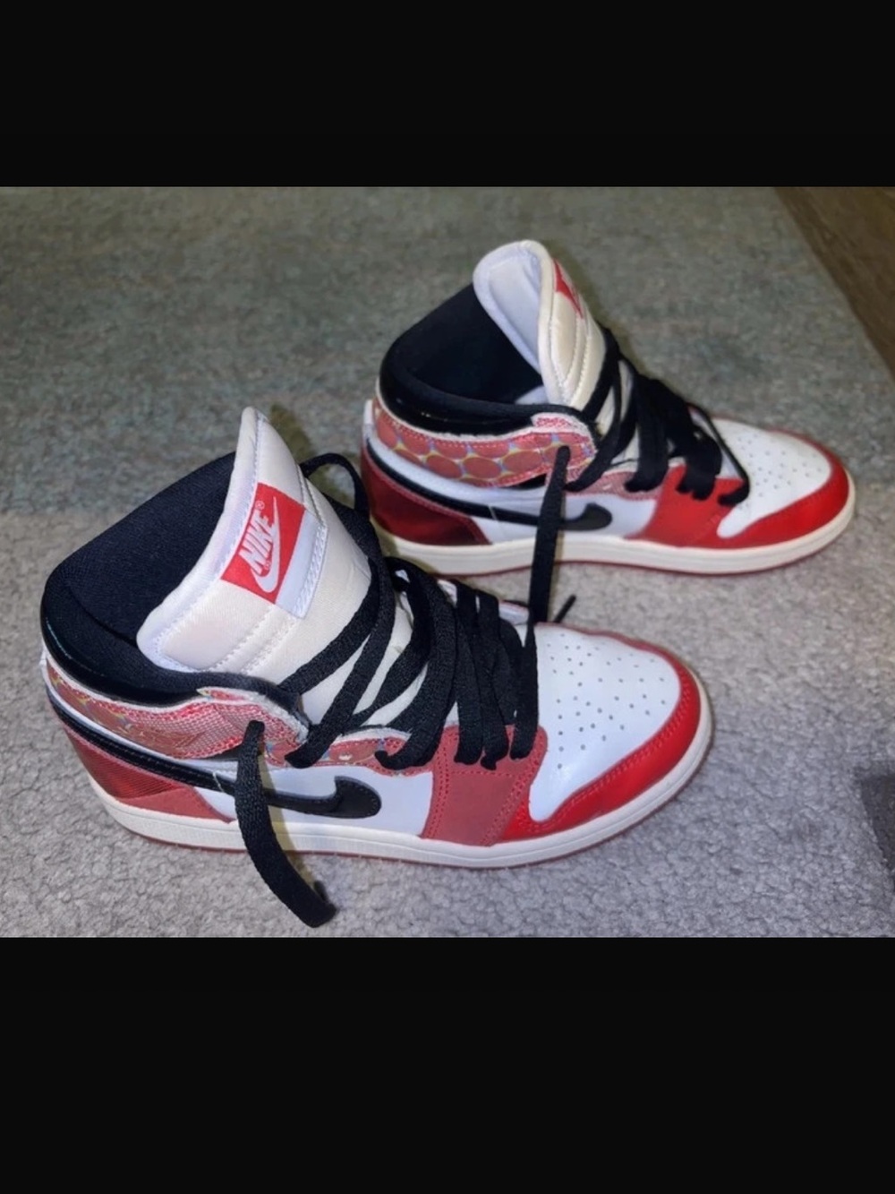 Nike Air Jordan 1 Spider-Man Mid Top Red/White/ Black US 2.5 DV1749-601